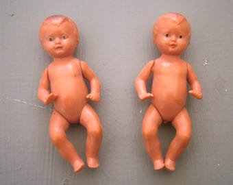 Vintage Dolls House Baby Dolls Family Lundby Caroline's Home Barton 1.16th Scale West German 1960s
