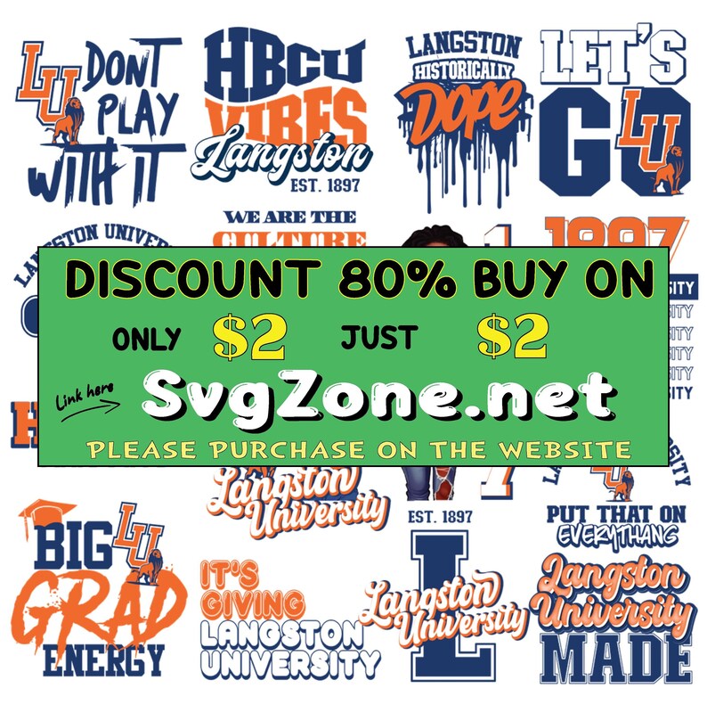 Hbcu Collection, Langston University Svg Designs for 2023 Etsy