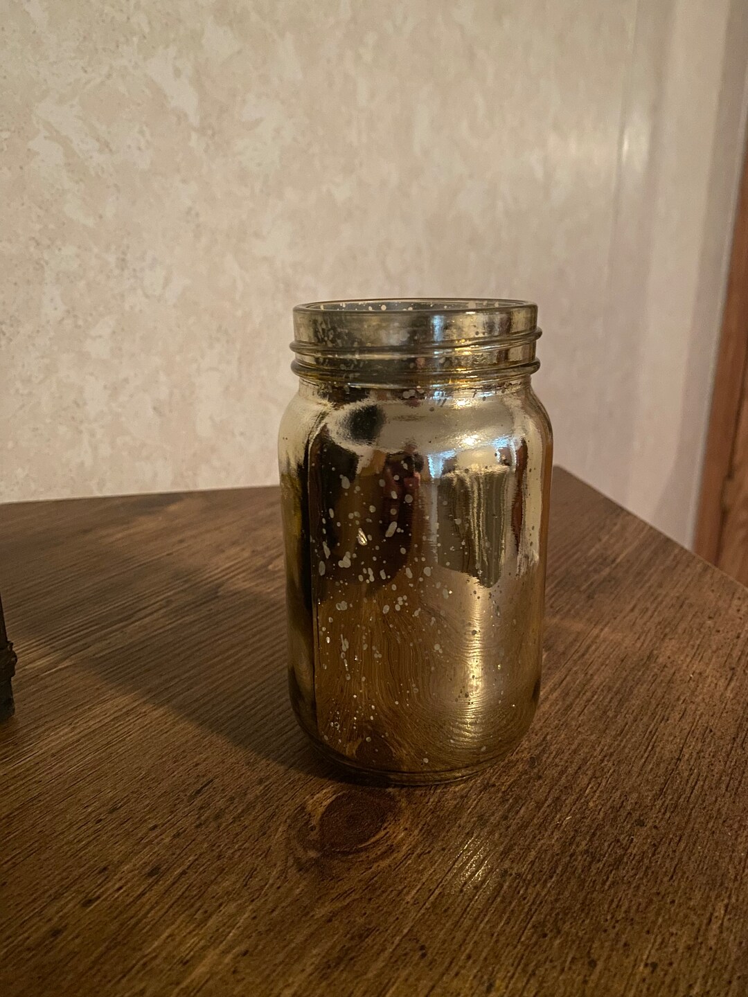 2 Gold Mason Jar Vases With Fairy Lights Wedding Romantic Occasion