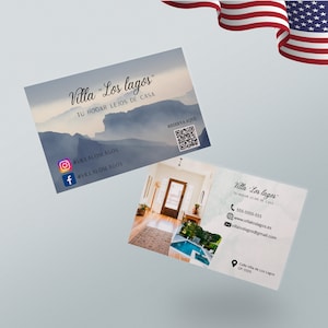 AIRBNB-promotiekaart Airbnb-visitekaartje met QR-code, Canva-sjabloon, marketingsjabloon, ansichtkaart, vrbo, vakantiewoning