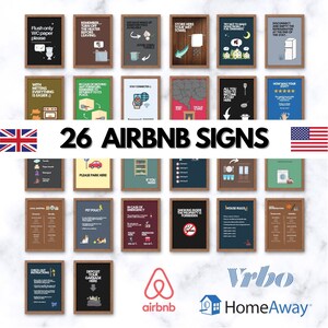 Plantilla de paquete de letreros de Airbnb, Señalización de Airbnb, Alquiler de vacaciones de VRBO, Señal de Wifi, Anfitrión de Airbnb.