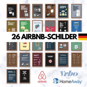 Plantilla de paquete de letreros de Airbnb, Señalización de Airbnb, Alquiler de vacaciones de VRBO, Señal de Wifi, Anfitrión de Airbnb.