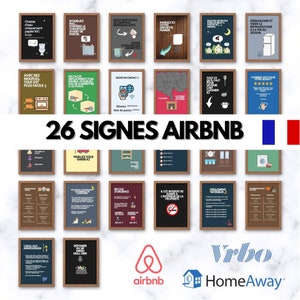Plantilla de paquete de letreros de Airbnb, Señalización de Airbnb, Alquiler de vacaciones de VRBO, Señal de Wifi, Anfitrión de Airbnb.