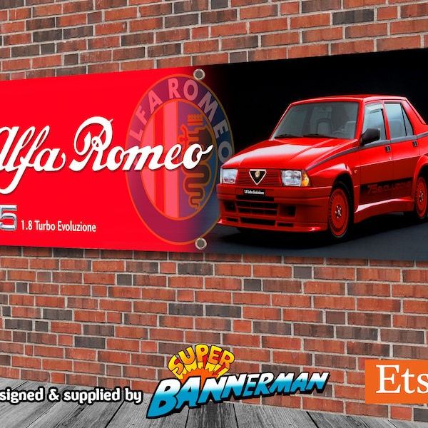 Alfa Romeo 75 Turbo Banner for Garage, Workshop, Showroom