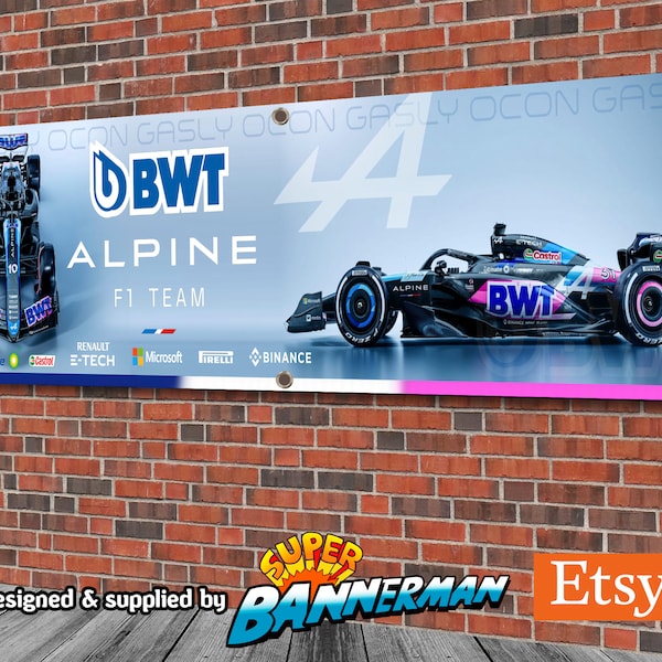 Alpine 2024 F1 Team Banner for Garage, Workshop, Showroom etc
