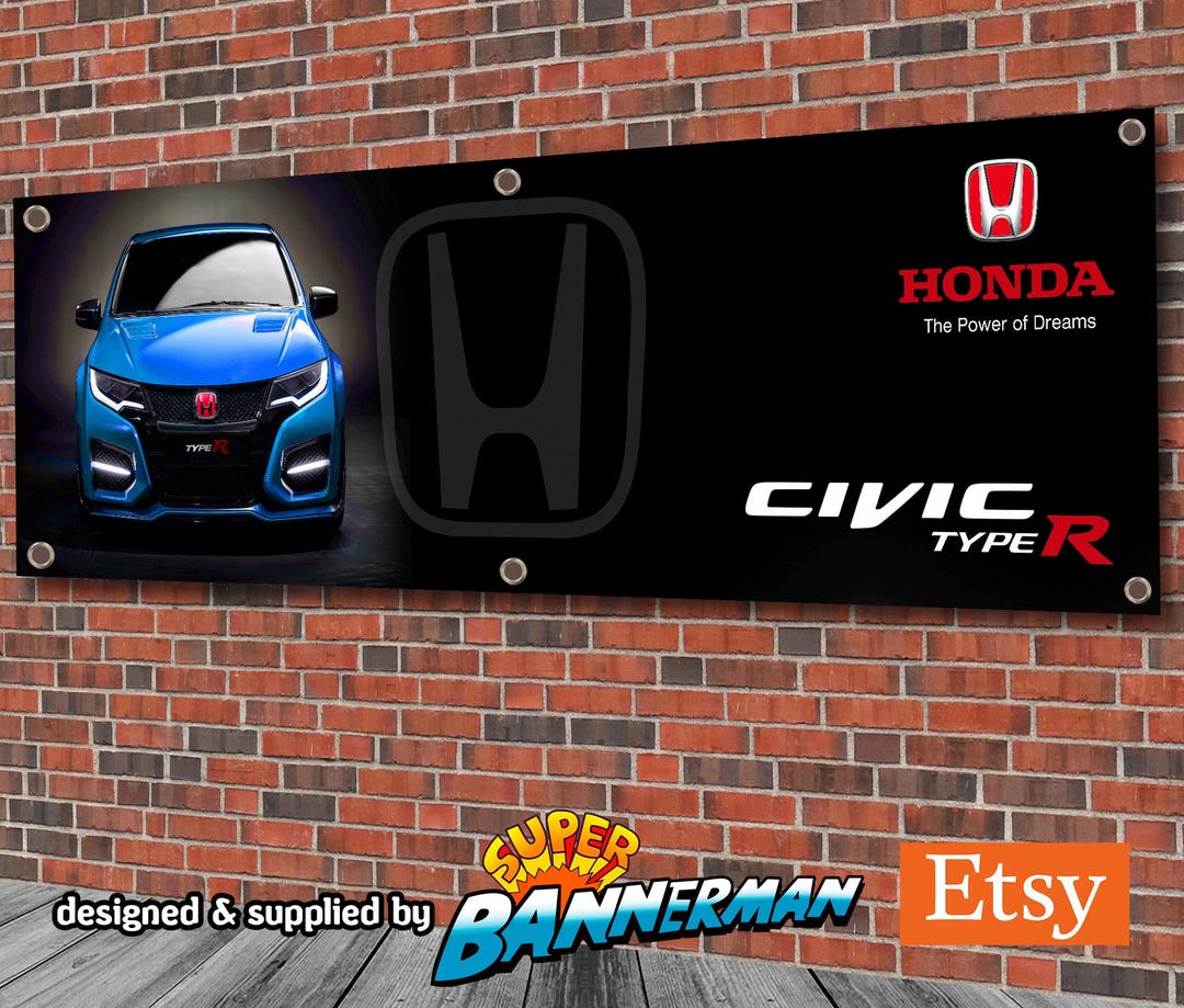 Type R Racing Banner Honda Civic Type R FK2 blue Banner for Garage, Workshop, Showroom Etc ...