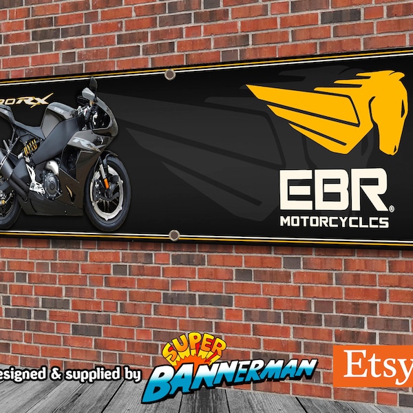 EBR Motorcycles 1190 RX (black) Banner for Garage, Workshop, Showroom etc