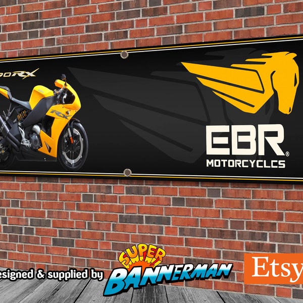 EBR Motorcycles 1190 RX (yellow) Banner for Garage, Workshop, Showroom etc