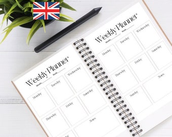 Neutral Planner to print - Weekly Planner pdf - portrait-English version