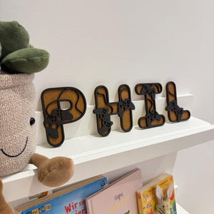 Letrero de puerta de madera personalizado, placa con nombre para habitación infantil, letras de madera, decoración habitación infantil, letrero de madera, letras de madera