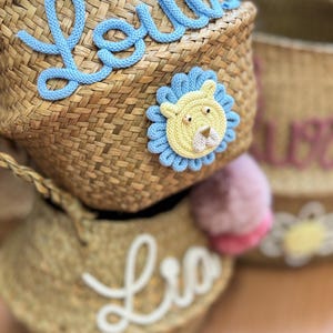Toy basket basket personalized storage basket with desired figure, seagrass basket, toy box toy basket children's room decoration image 2