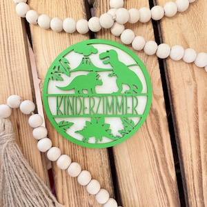 Dinosaur Dino Name Sign for Children's Room | Door Sign | Personalized Wooden Sign | Wall Decoration | Lettering up to 25 cm high image 1