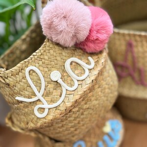 Toy basket basket personalized storage basket with desired figure, seagrass basket, toy box toy basket children's room decoration image 3
