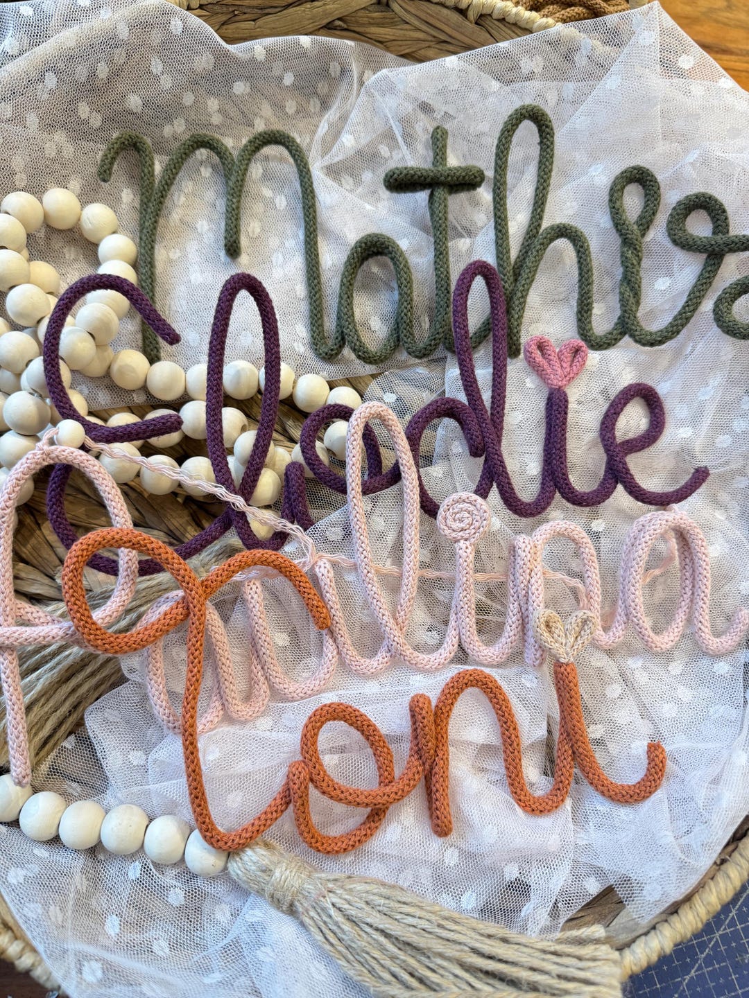 Personalized Nameplate for Children's Room, Made of Wire and Wool. Door ...