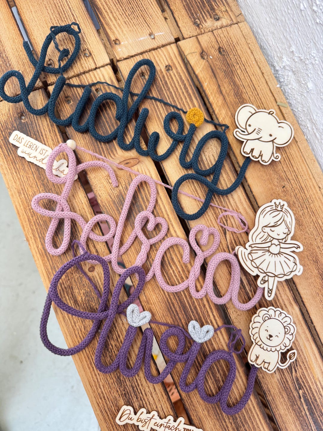 Name Plate Children's Room Personalized Lettering Made of Wire and Wool ...