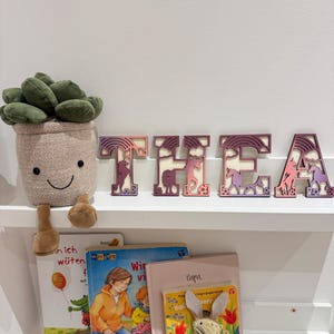 Letrero de puerta de unicornio personalizado hecho en madera, placa con nombre para habitación infantil, decoración habitación infantil, letrero de madera, letras de madera