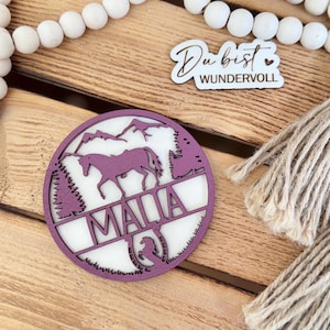 Personalized wooden horse and riding nameplates for children&#39;s rooms | Lovely decoration for little horse lovers and riding enthusiasts!