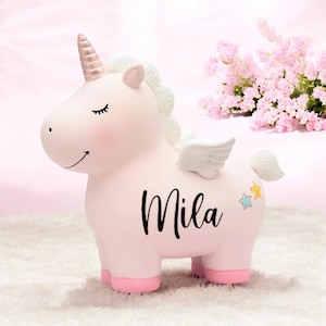 Hucha unicornio regalo, decoración habitación infantil, hucha personalizada, regalo para niños, primera hucha, regalo para matrícula escolar, unicornio