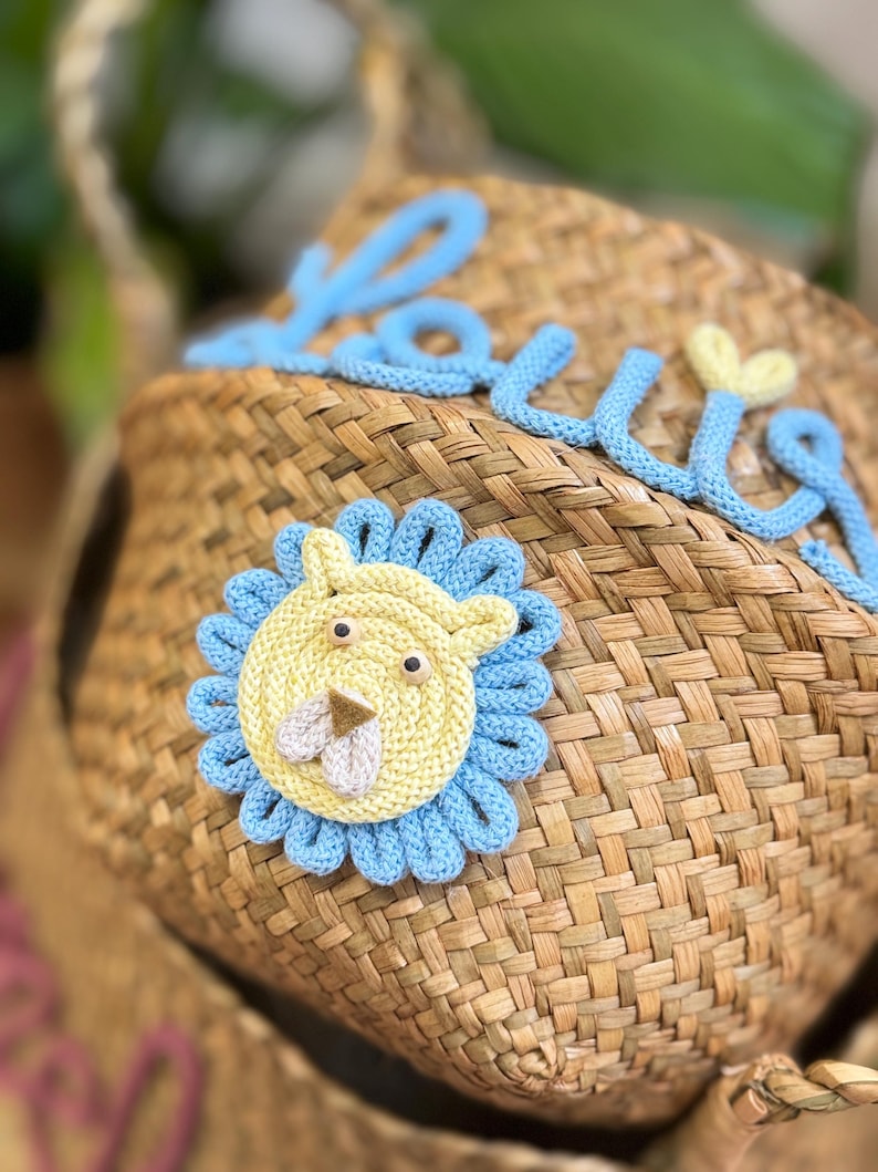 Toy basket basket personalized storage basket with desired figure, seagrass basket, toy box toy basket children's room decoration image 6