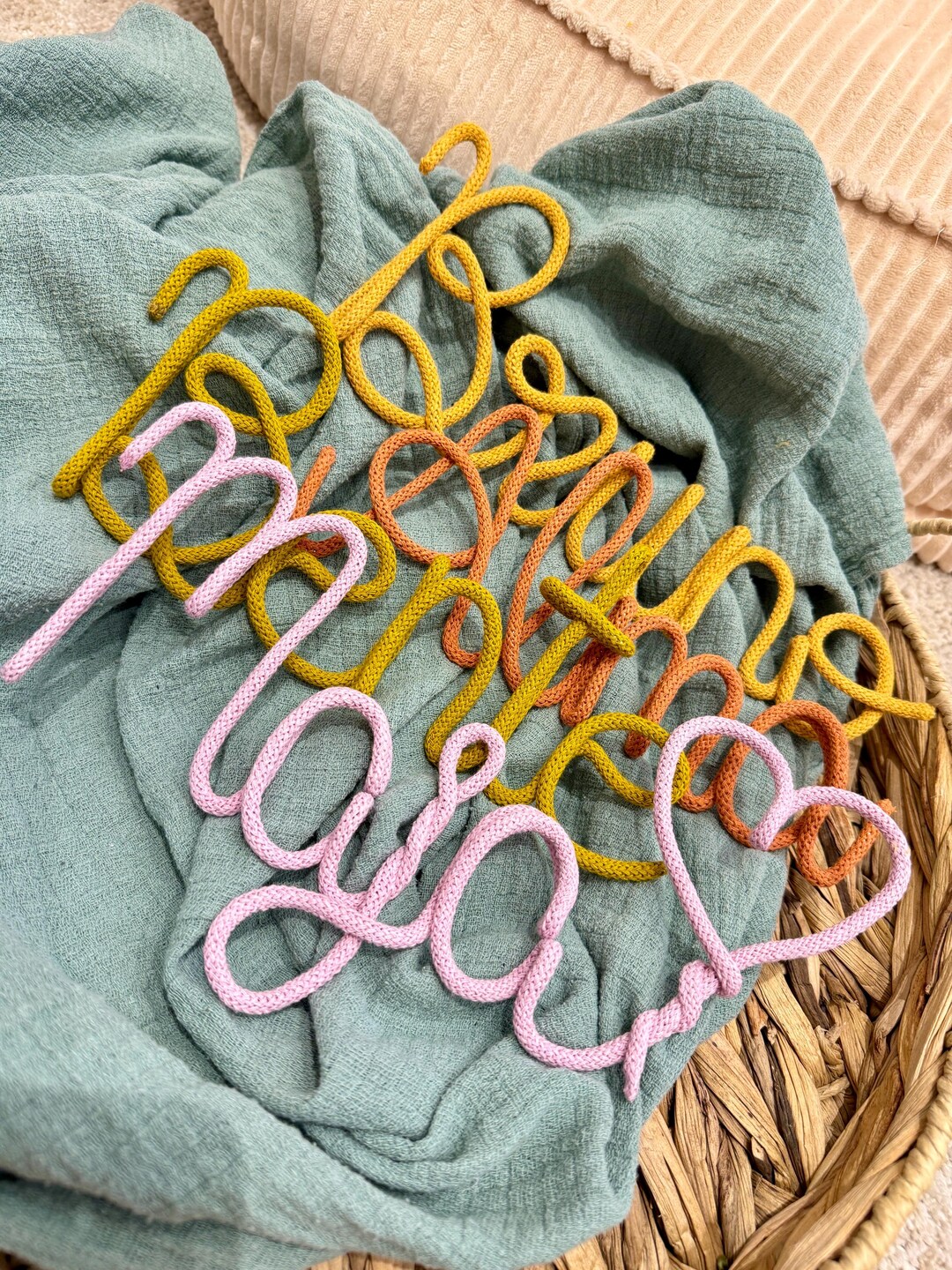 Name Plate Children's Room Personalized Lettering Made of Wire and Wool ...