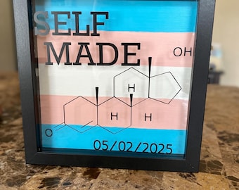 Recuerdo de cristal personalizado del Orgullo Trans