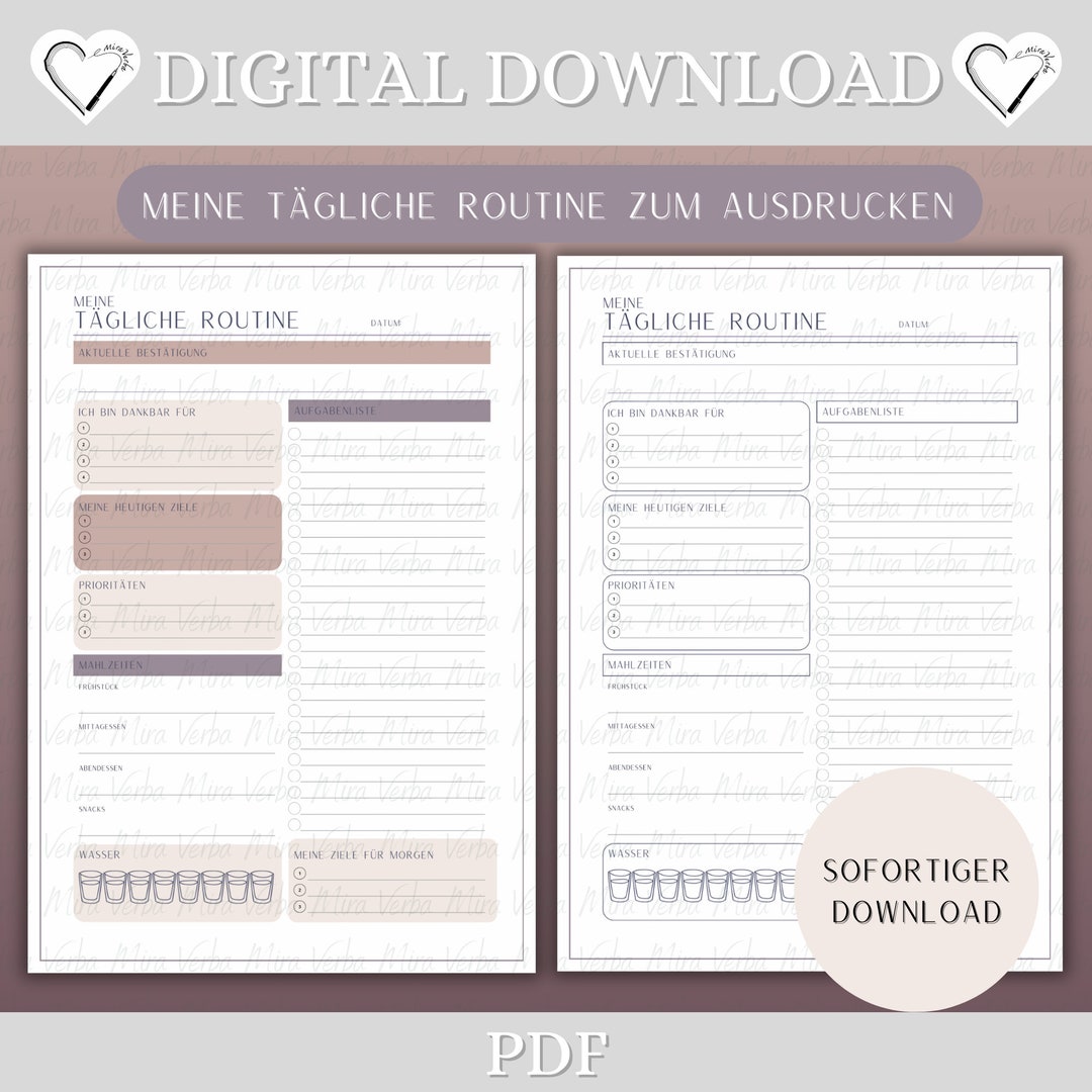 My Daily Routine - Routine Template - Organize and Reflect on Your Day ...