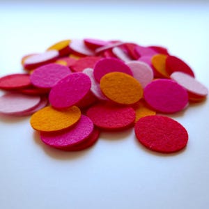 KONFETTI aus Filz - wiederverwendbar, ø 20 mm, Dekoration, Geburtstag, Party, Basteln, Karneval sunset