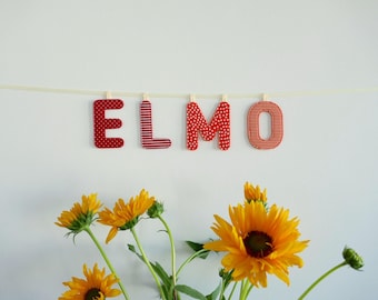 Naszyjnik z imieniem zaprojektowany indywidualnie z liter materiałowych, prezent z okazji narodzin/chrztu/urodzin