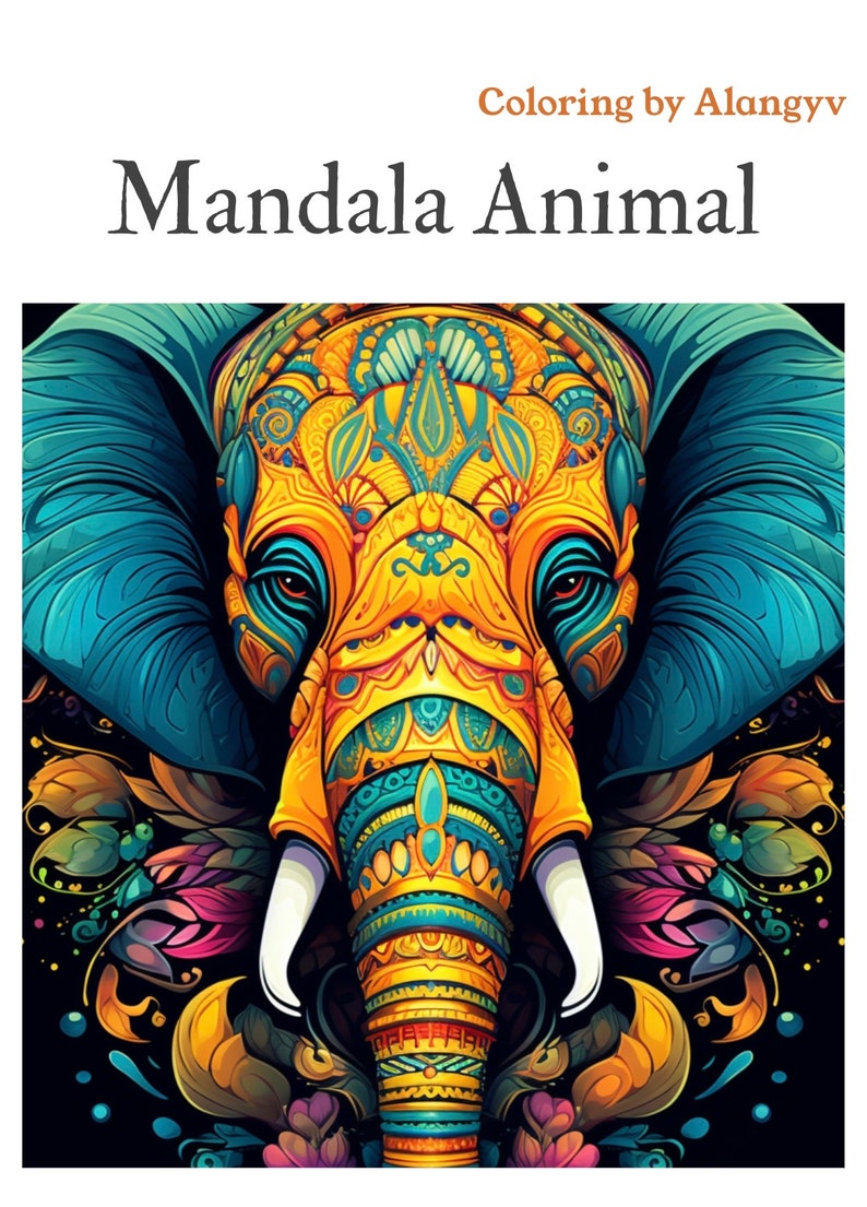 Mandala Animals Coloring Book - Adult Coloring Pages, Instant Download ...