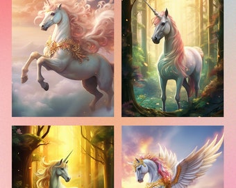 Libro para colorear de unicornio - Páginas para colorear para adultos, Descarga instantánea, Libro para colorear en escala de grises, Archivo PDF imprimible