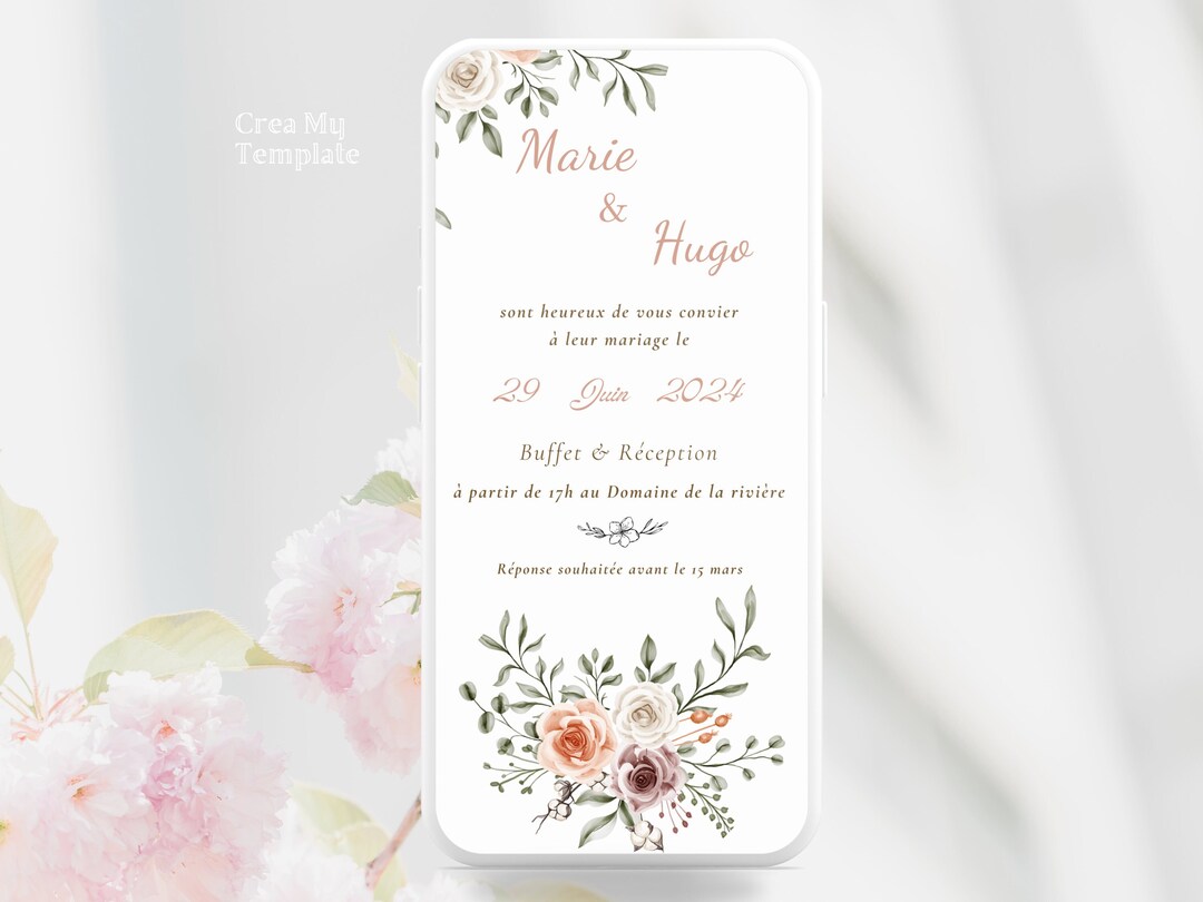 Digital Invitation Template Digital Wedding Invitation Etsy