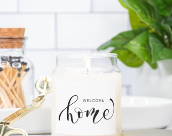 Welcome Home Candle Jar 9oz (White)