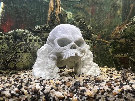 Skull Island Cave for Aquarium or Terrarium Decor / Spooky Fish Tank  Accessories / Ornamnet to Hide / Betta Cory, Shrimp Decoration 