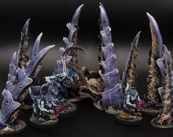 Alien Terrain Scenery Bundle / Suitable for Wargaming Spikes or Tyran Tyranid Capillary Nids Scatter