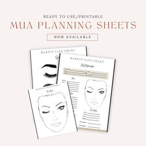 MUA Planning Sheets Makeup Face Chart Printable Planner