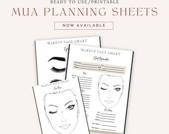 MUA Planning Sheets Makeup Face Chart Printable Planner