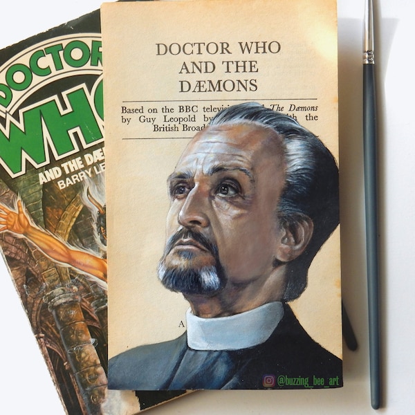 Doctor Who Roger Delgado as The Master in The Daemons, Signed Art Print by Artist. Doctor Who Target