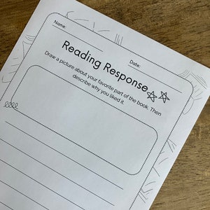 Reading Response, Elementary Printable-main Idea, Reading Comprehension ...