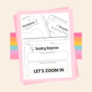 Reading Response, Elementary Printable-Main Idea, Reading Comprehension, Story Retell Worksheet- Reading/Writing/Drawing- Differentiation