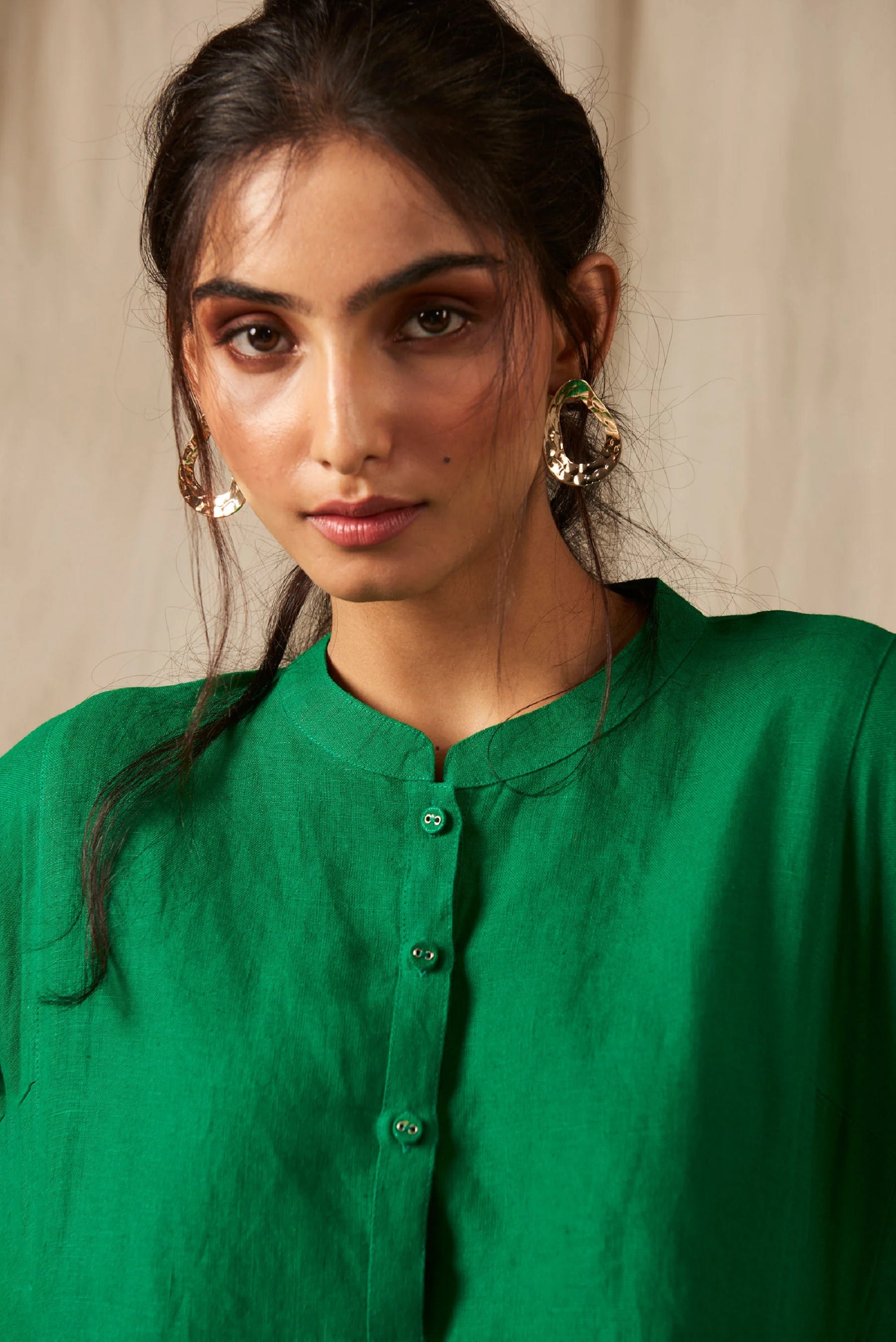 Traditional Linen Panelled Kurta Set Linen Two Piece Set Casual Linen Suit for Women Wedding