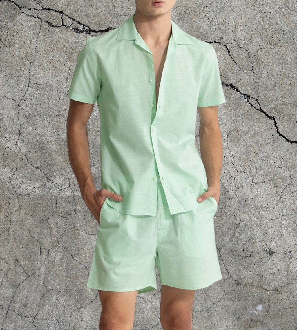 Pigiama Uomo Cotone Manica Corta Con Pantaloncino: Set Casual Perfetto Per L'Estate, Morbido E Traspirante