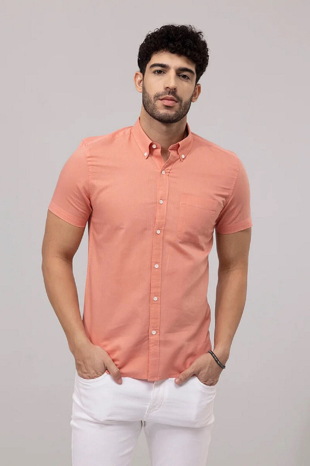 Men's Casual Summer Short Sleeve Shirt Slim and Regular Etsy UK