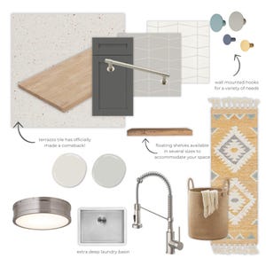 Diseño de interiores online / Plantillas de diseño de interiores / Diseño de lavandería / Tablero de inspiración / Diseño para comprar