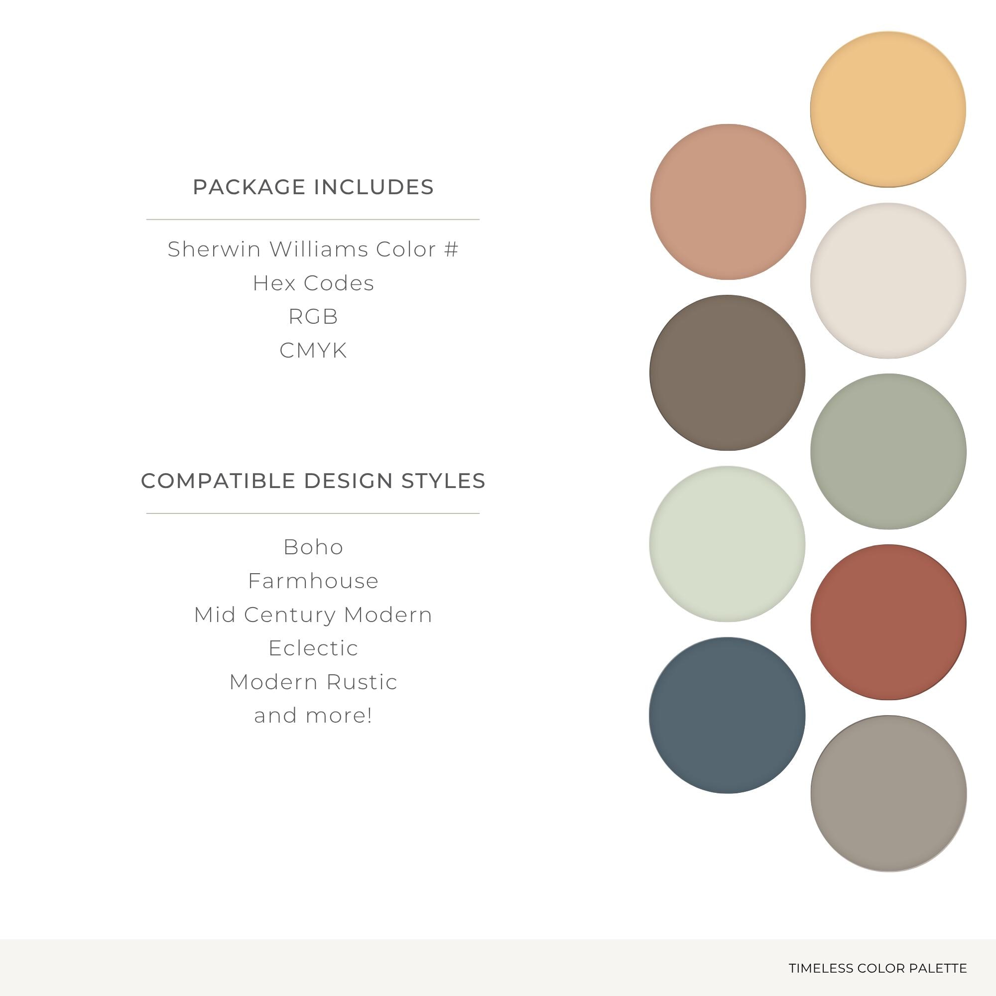 Timeless Color Palette: Designer Curated Color Scheme (PDF Download) - Etsy