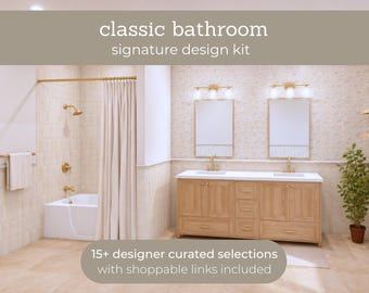 Classic Bathroom Design Kit | Complete Bathroom Remodel Package | Pre-Curated Tile & Fixture Selections