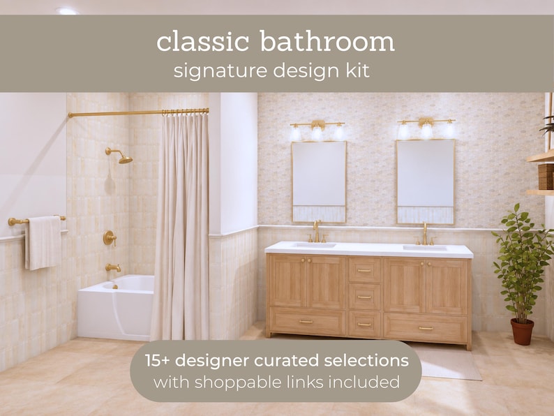 Tile Fixture Classic Bathroom Design Kit | Complete Bathroom Remodel Package | Pre ...