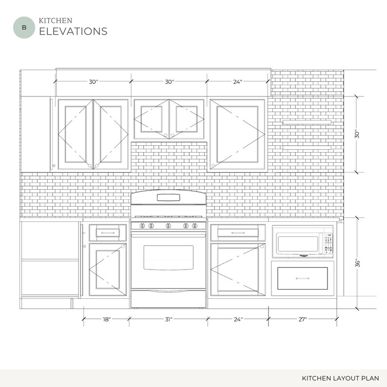 Kitchen Layout Design Plan - Fully Customized Virtual Interior Design ...