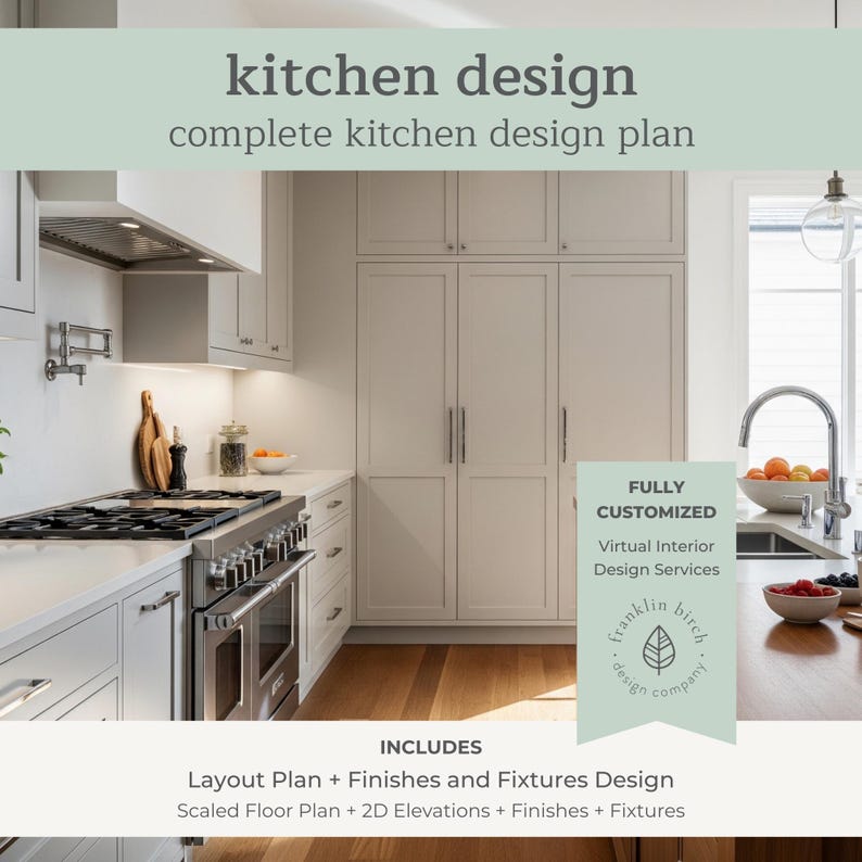 Complete Kitchen Design Plan - Fully Customized Virtual Interior Design ...