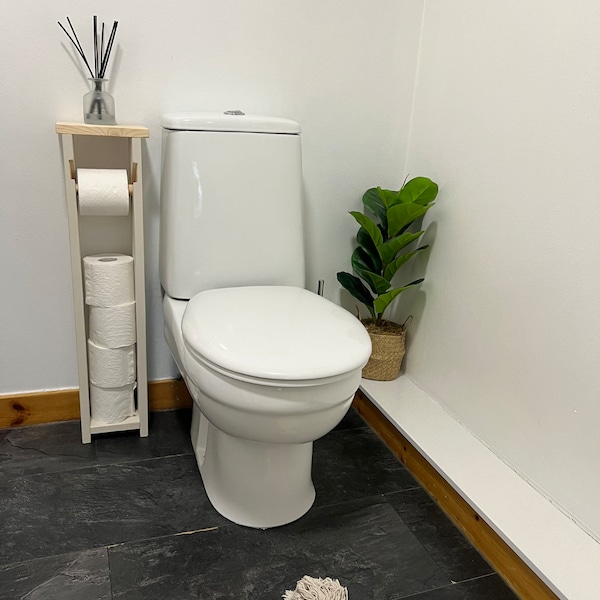 Wooden toilet roll holder