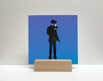 mini art eurovision hovi israel stars midnight night sad alone square pop art decor quirky wacky